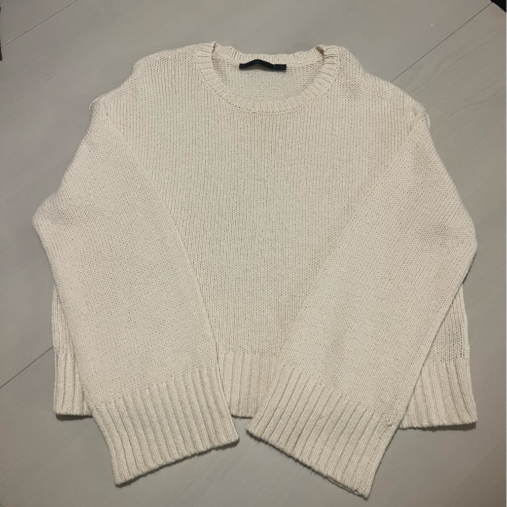 Jenni Kayne cropped linen crewneck, size small